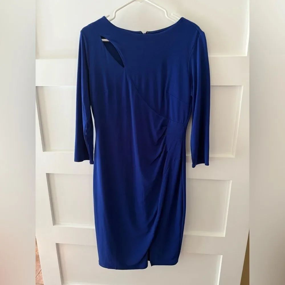 INC International Concepts Womens cutout Twist Formal Dress, Bright Blue size M